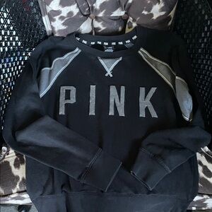 Victoria's Secret Black and Gray Crew Neck Sweater